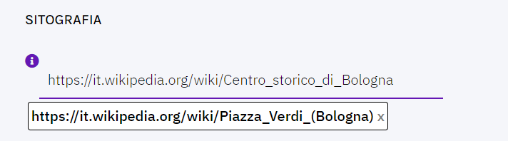 Inserimento di un secondo link