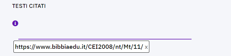 Link al testo inserito correttamente